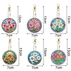 6Pcs Diamond Art Keyring Set Double Sided Cartoon Special Shaped (Flower)