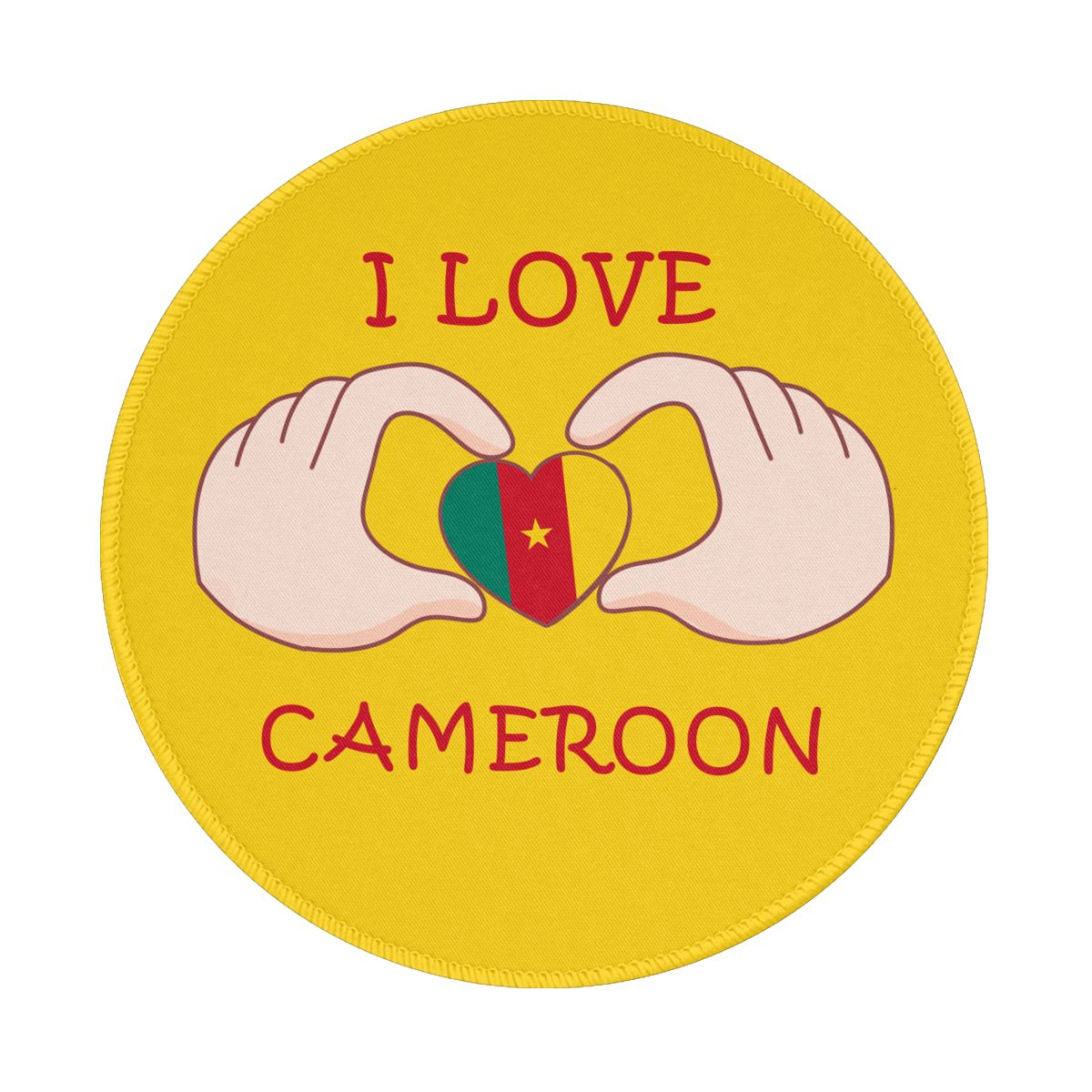 I Love Cameroon Round Non-Slip Thick Rubber Modern Gaming Mousepad