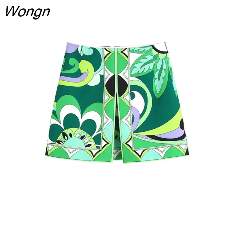 Wongn 2023 Print Shirt Women Vintage Long Sleeve Top Female Fashion Streetwear Collared Shirt Woman Summer Elegant Blouses