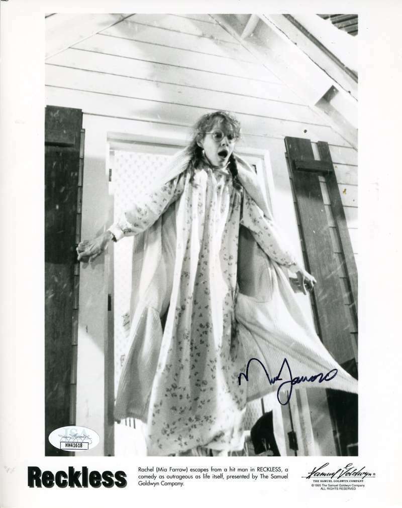 Mia Farrow JSA Coa Signed 8x10 Reckless Photo Poster painting Autograph