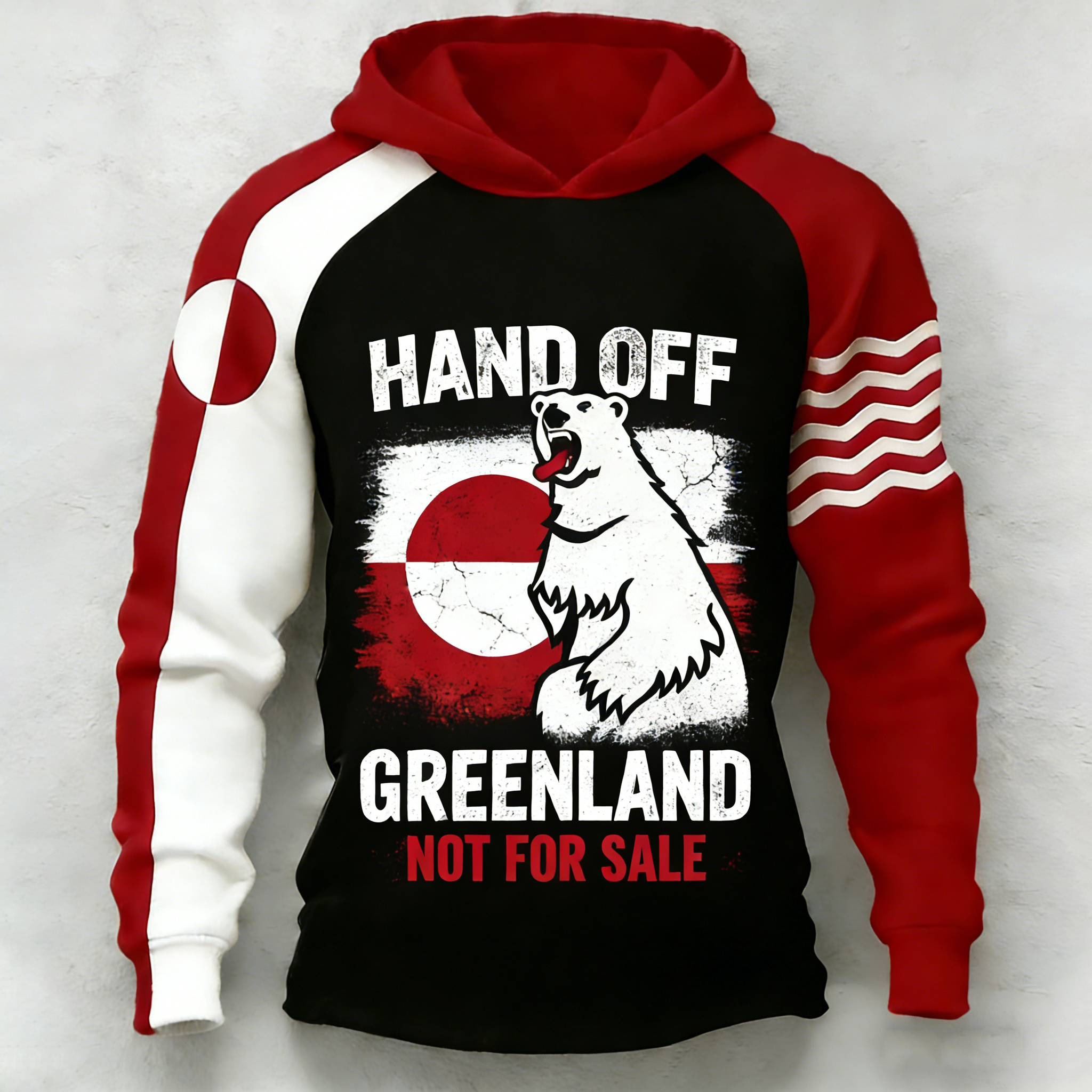 Greenland Does Not Sell Printed Comfort Patchwork Hoodies. artswardrobe