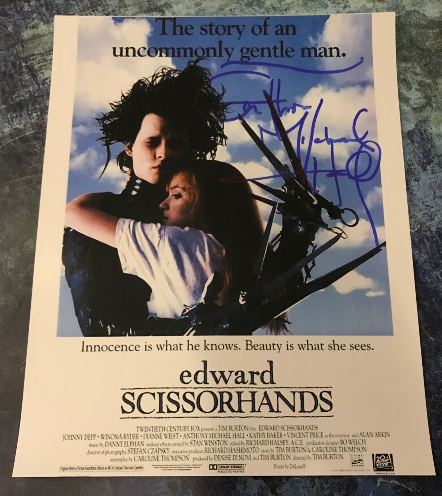 GFA Edward Scissorhands Movie * ANTHONY MICHAEL HALL * Signed 11x14 Photo Poster painting C COA