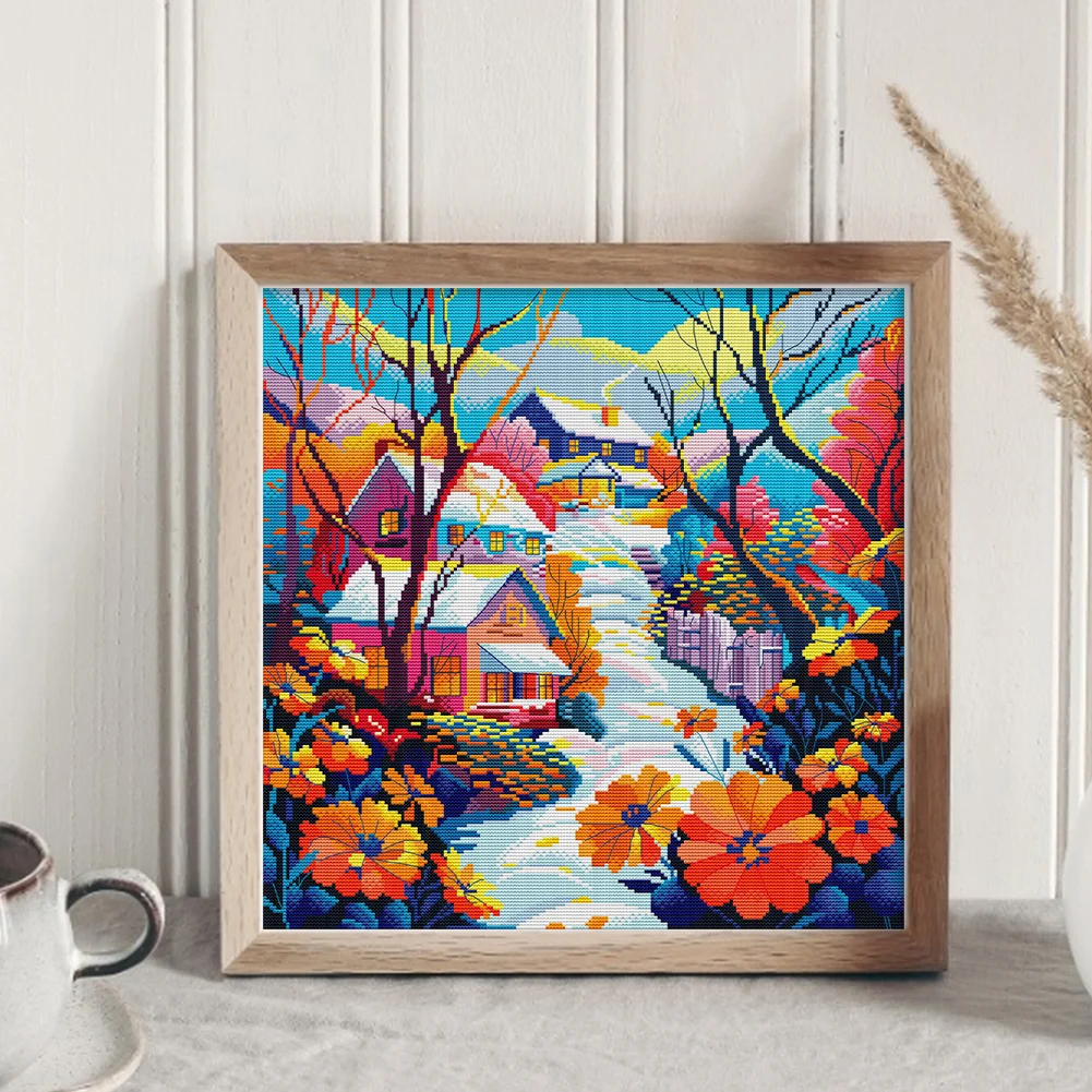 14CT Full Counted Cross Stitch - Snow(Canvas|43*43CM)