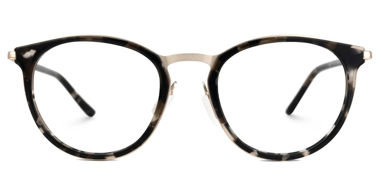 Megara Schwarz-Tortoise Rund Brille Schwarz-Tortoise