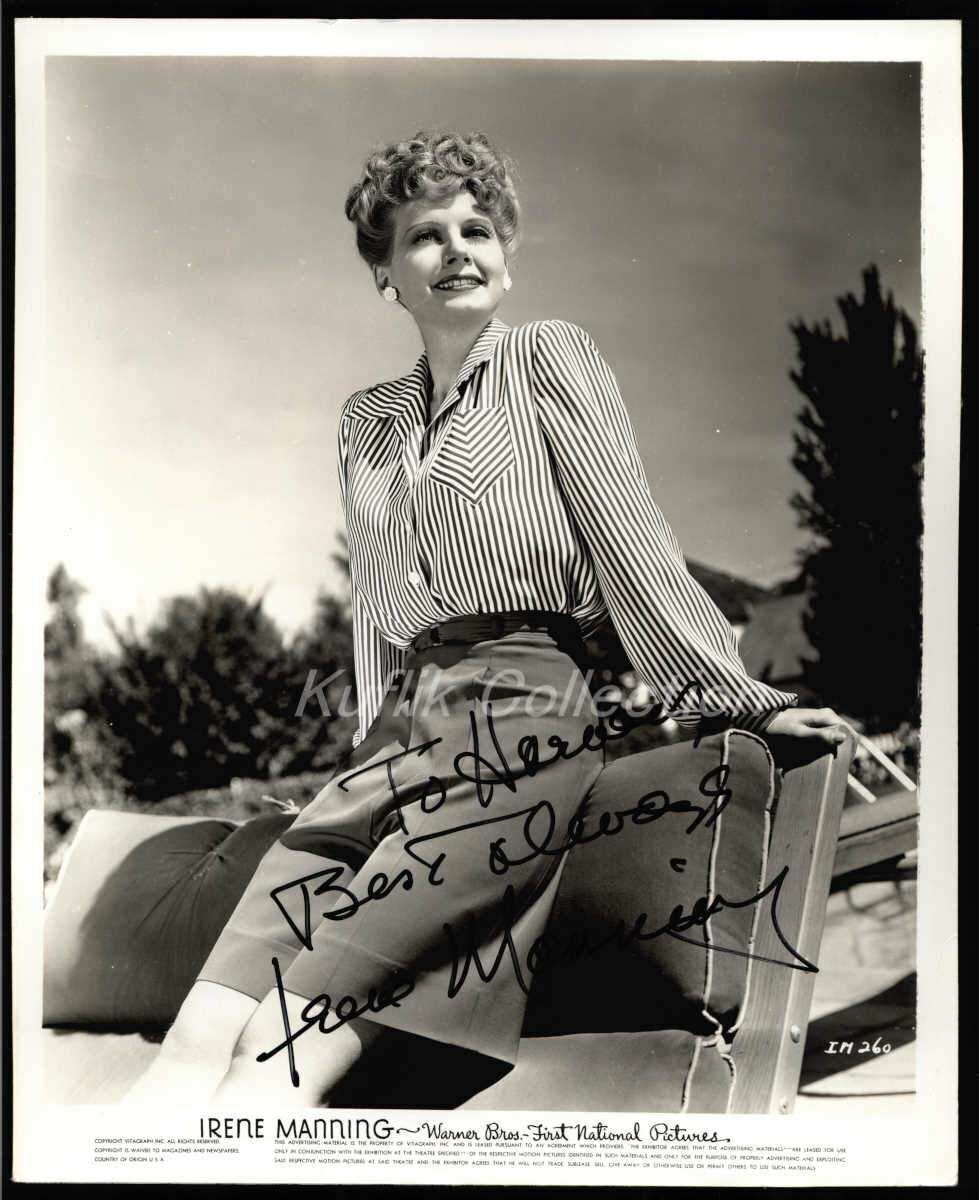 Irene Manning - Signed Vintage Celebrity Autograph Photo Poster painting