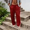 2026 Summer Breathable Cotton Linen Men's Long Trousers, Loose Fit, Casual Sports Linen Straight Leg Pants by Inlyline