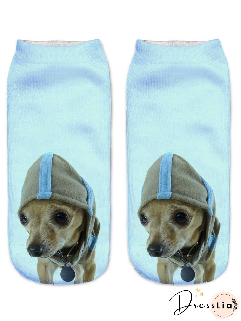 Casual 3D Printing Gradient Color Dog Pattern Socks Everyday Home