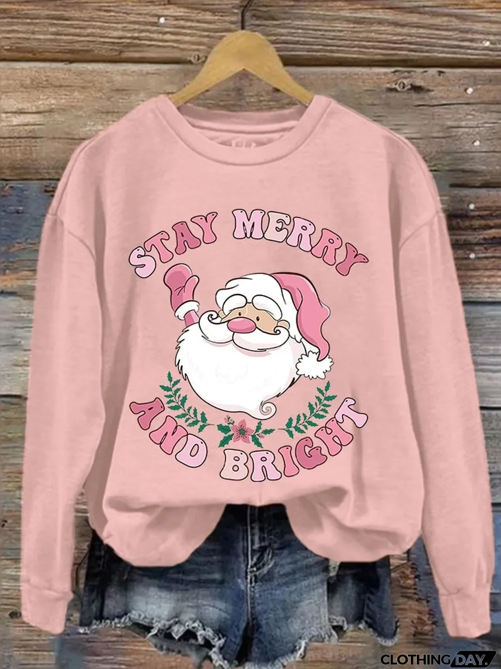 Women's Christmas Stay Merry And Bright Print Sweatshirt