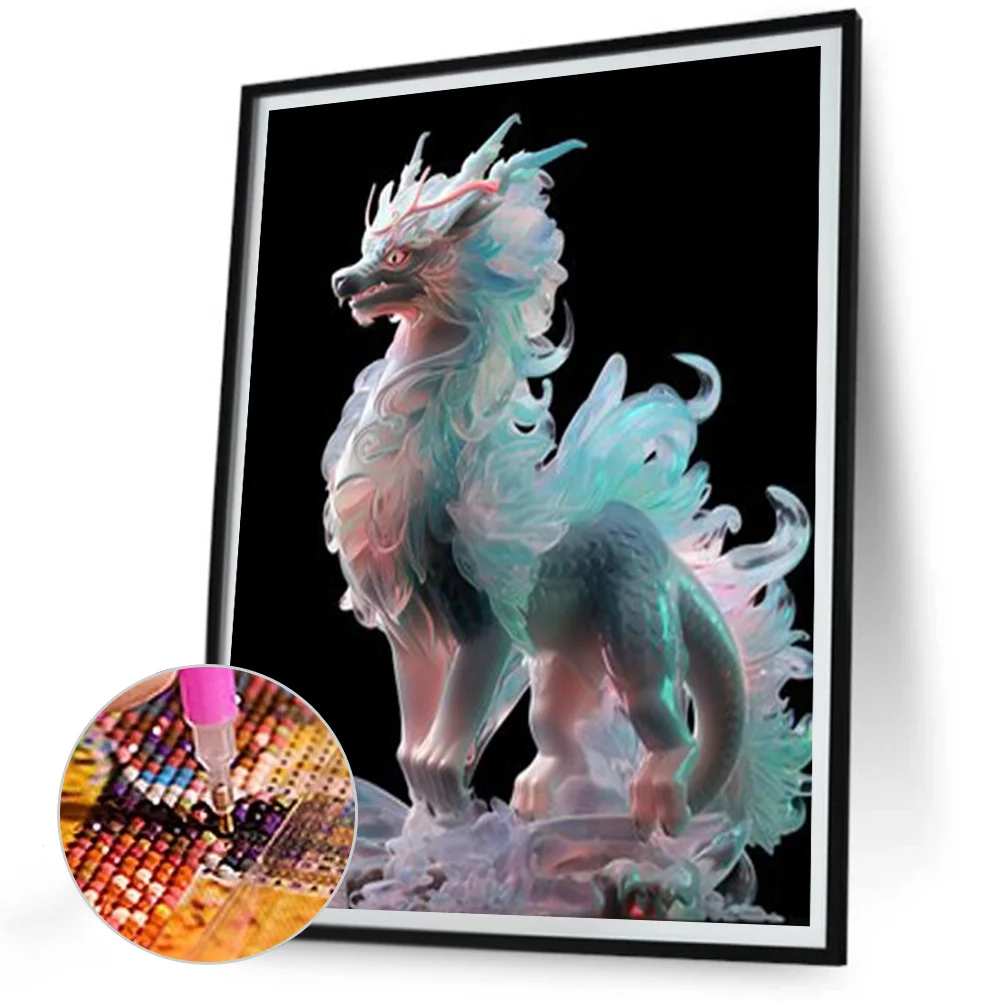 Full Round Diamond Painting 30*40cm - Luminous Dragon