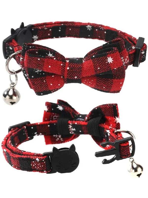 Christmas Cat Collar Adjustable Detachable Bow Tie-elleschic