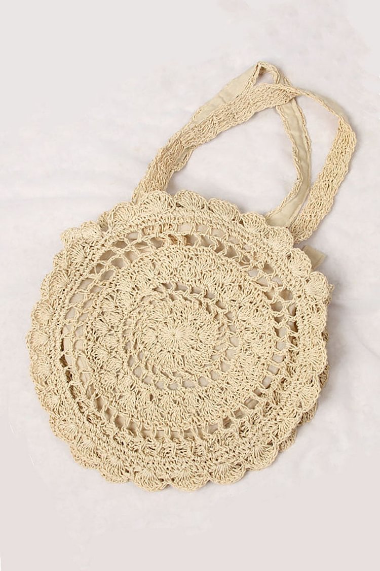 Hollow Out Straw Beach Shoulder Bag