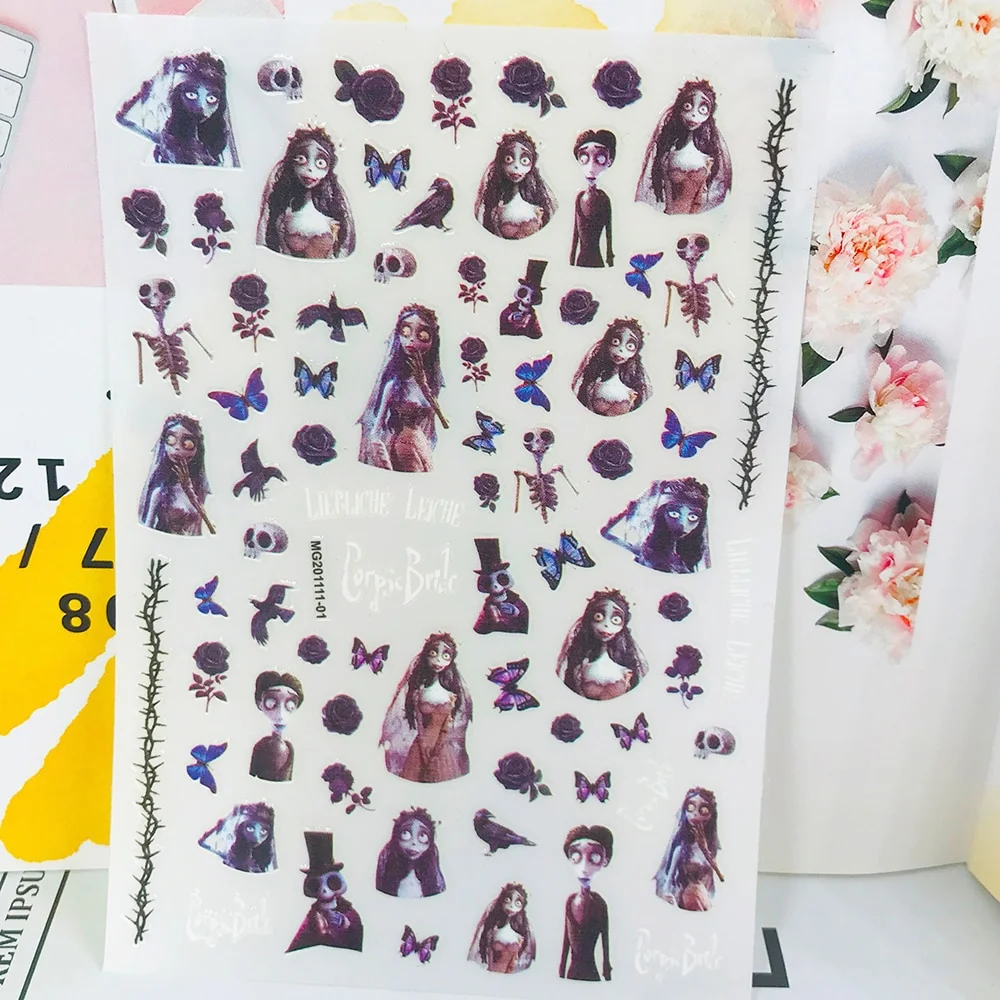 Churchf New 3D Self-Adhesive Bohemia Lovly Red Lips Image Nails Stickers for Nails Sticker Decorations Manicure Z0452-Nail Inspo