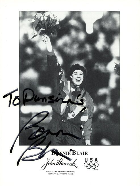 Olympic Champion BONNIE BLAIR In-person Signed Photo Poster painting