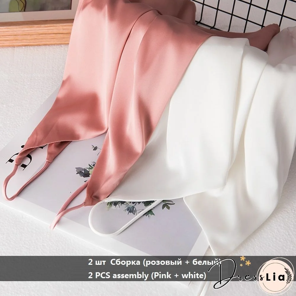 Summer Crop Top Women Camis Silk Satin Tank Top Women Camisole Sleeveless Vest Roupas Femin Cropped Croo Top Binder Trans