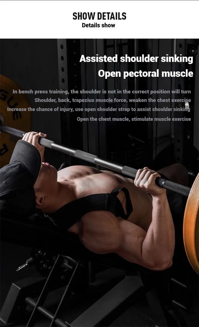 GETBED Fitness heavy shoulder straps, bench presses, shoulder support, shoulder training, press lifts,chest straight, straight back correction, open shoulder assist straps, Heavy Shoulder straightener breathable Healthcare so comfortable ValentinesDayGift
