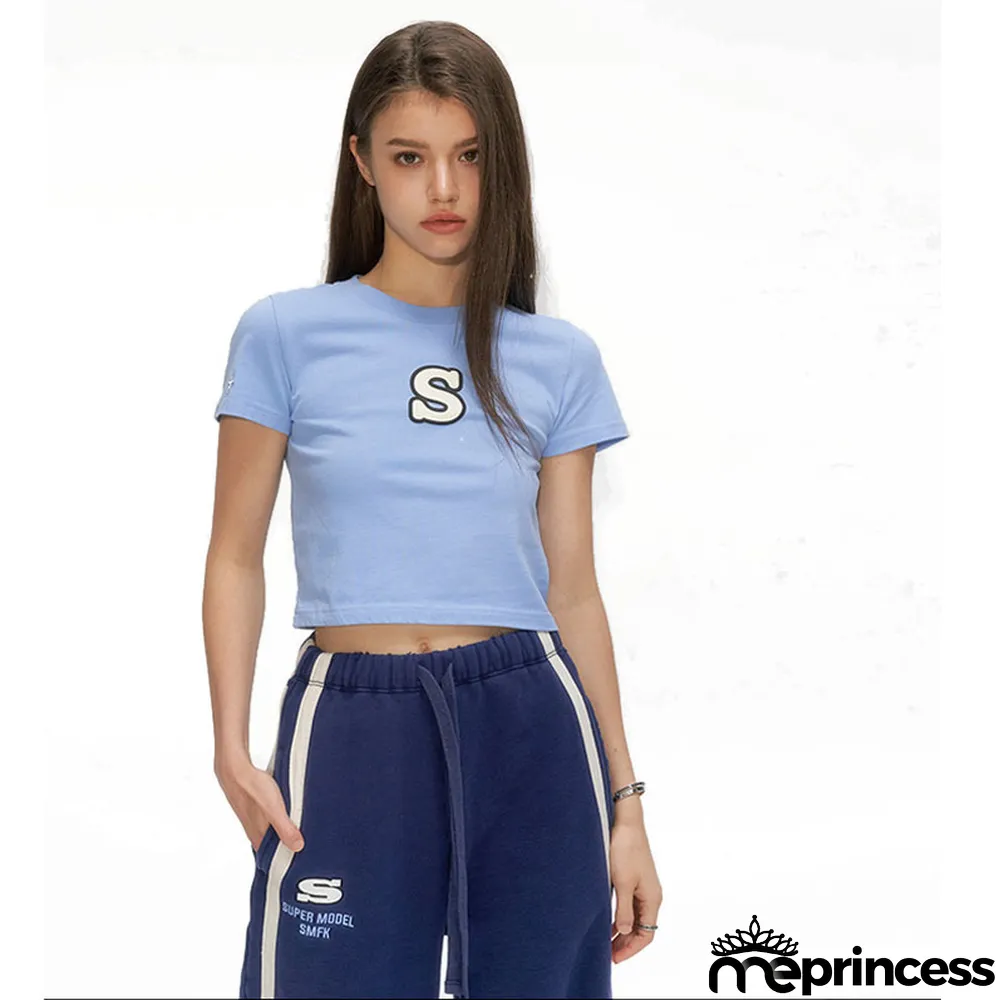 slim skinny Tee full cotton short ladies Crop short-sleeved t-shirt