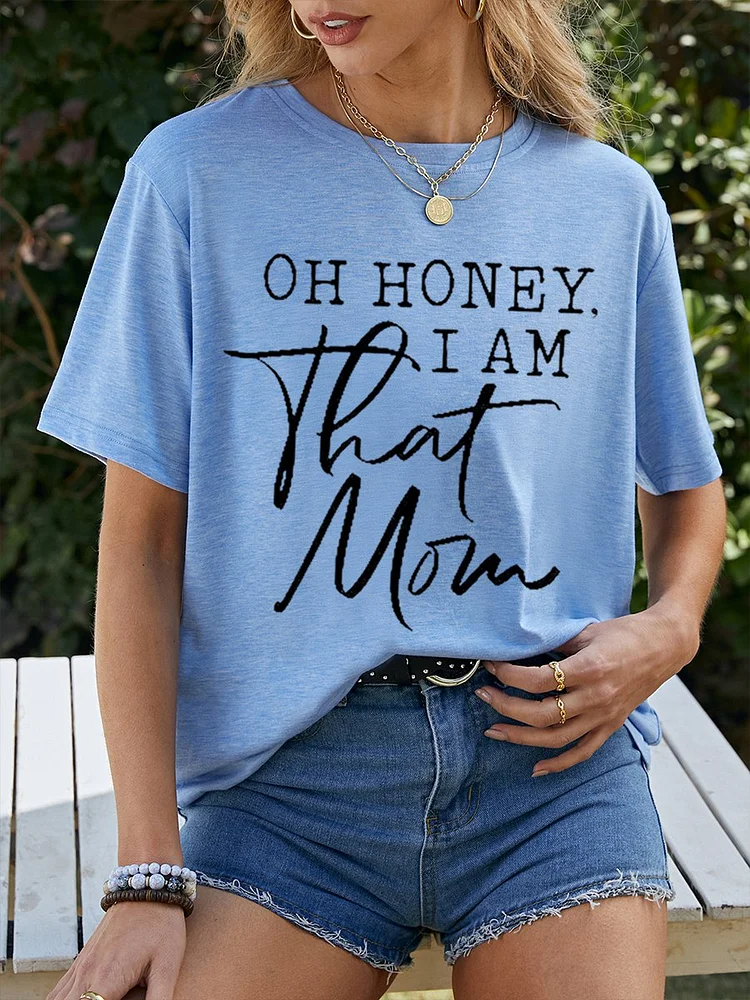 Bestdealfriday I Am That Mom Letter Short Sleeve Women Tee