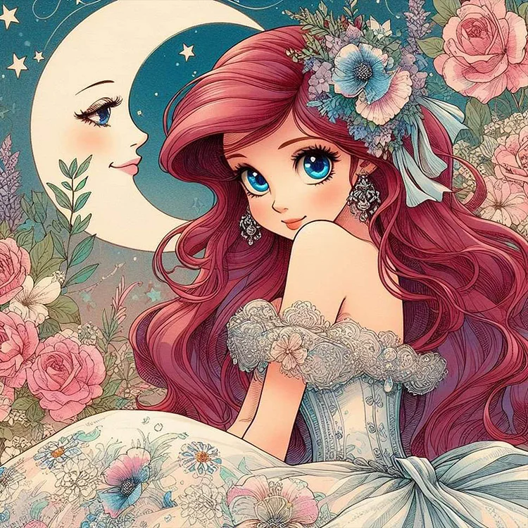 Mermaid Princess 50*50CM (Canvas) Full Round Drill Diamond Painting gbfke