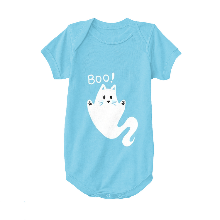 Spooky Cat Ghost, Halloween Baby Onesie