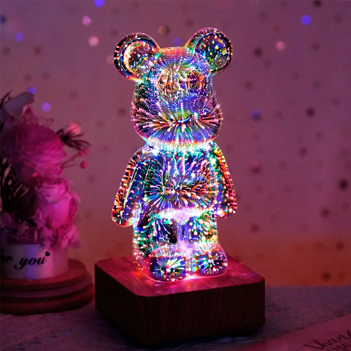 Galaxy Fireworks Standing Bear Night Light – Kawaiies