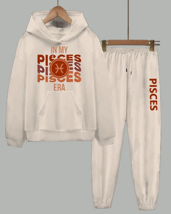 Pisces Vibes Long Sleeve Hoodie Two Pieces Set