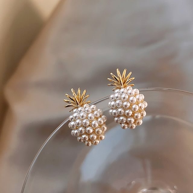 YOY-Pineapple pearl earrings