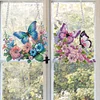(US Local)2Pcs Butterfly Special Shape Diamond Painting Hanging Pendants for Wall Window Decor