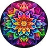 (US Only)Full Embroidery cotton Thread 11CT Printed Mandala Cross Stitch Kit 40x40cm