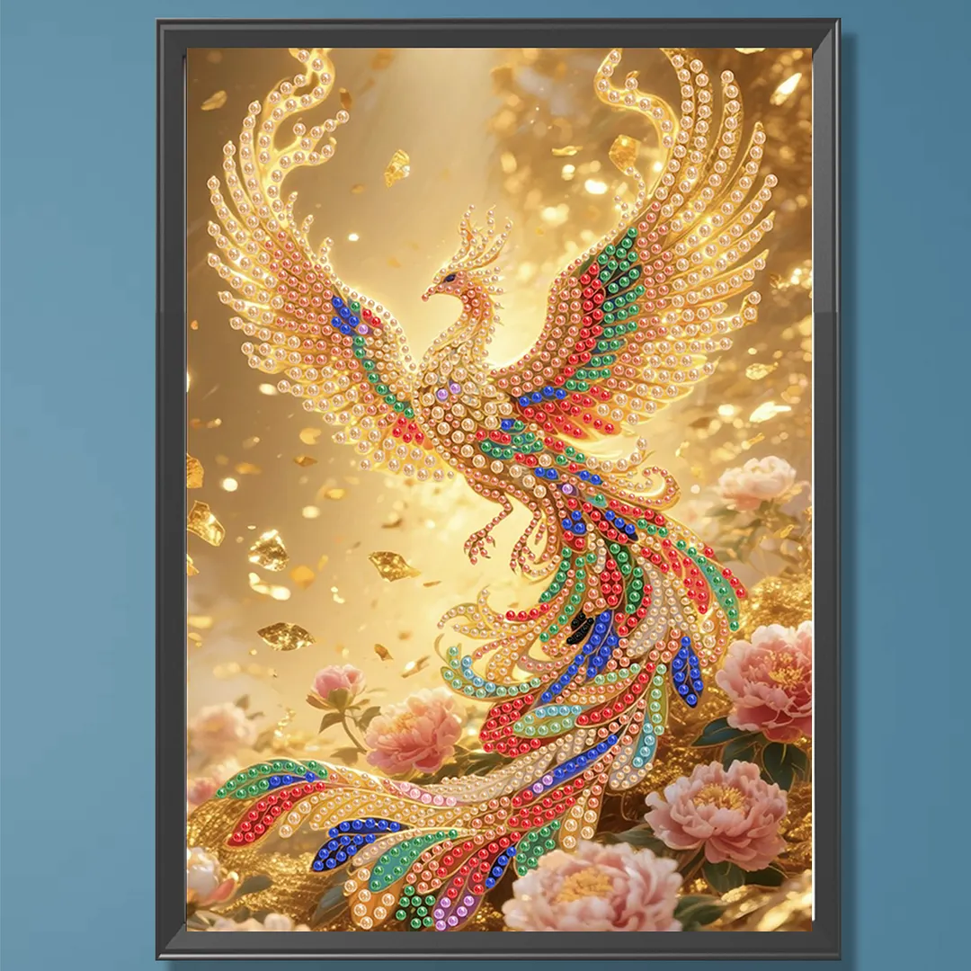 Pearl Painting Kit for Adults Golden Phoenix 11.81x15.75in