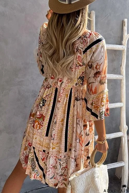 Sequin Lace Floral Dress