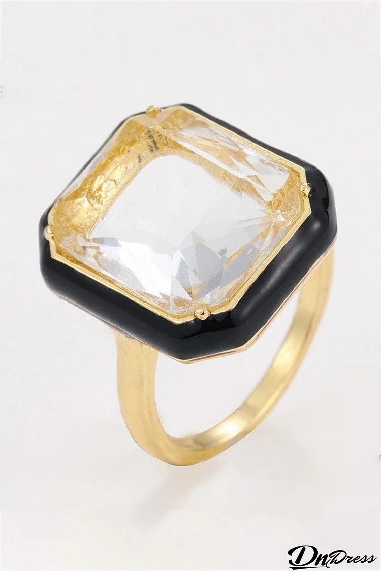 Glass Stone Contrast Ring