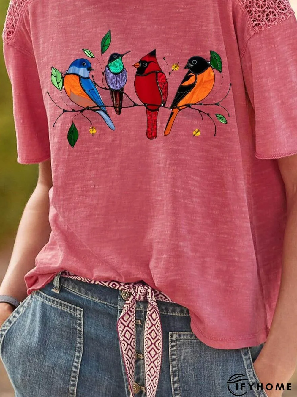 Casual Color-Block Short Sleeve T-shirt | IFYHOME