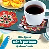6-teiliges Holz-DIY-Untersetzer-Diamant-Kunst-Kits mit Halter, rutschfester Wohnkultur