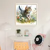 Cat-Partial 11CT Stamped Cross Stitch Bead Embroidery 36*36cm/14.17*14.17in tapestrymarket