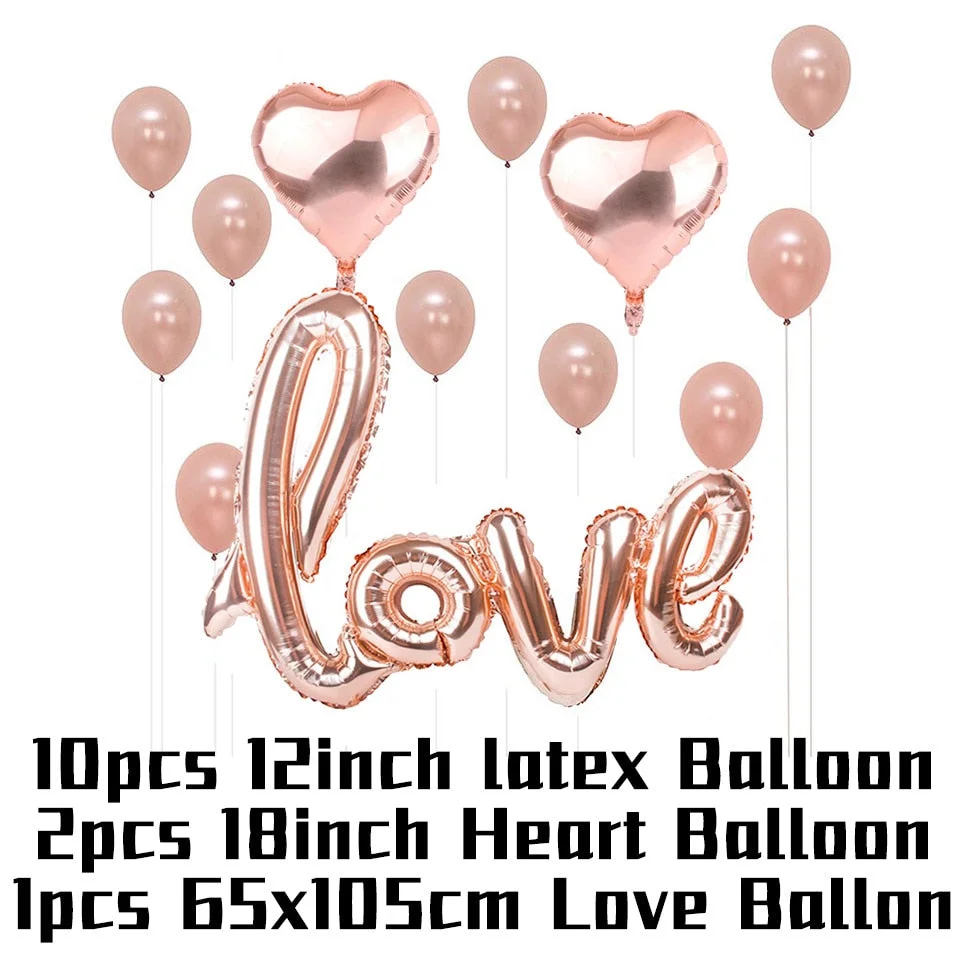 Rose Gold Birthday Party Balloons Set Happy Birthday Party Decoration Adult Foil Balloons Air Ballons Globos Supplies