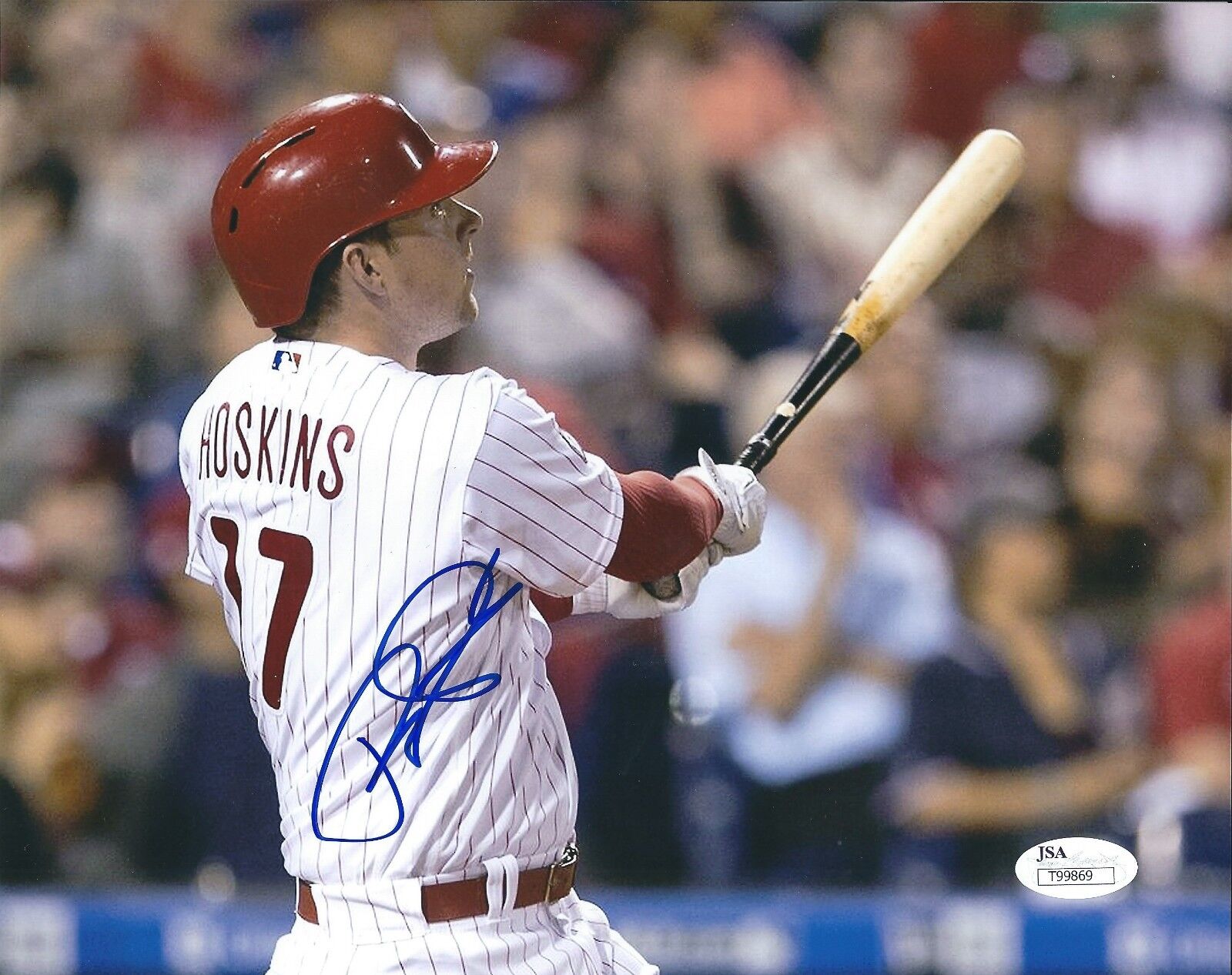 Autographed 8x10 RHYS HOSKINS Philadelphia Phillies Photo Poster painting - JSA Authenticated