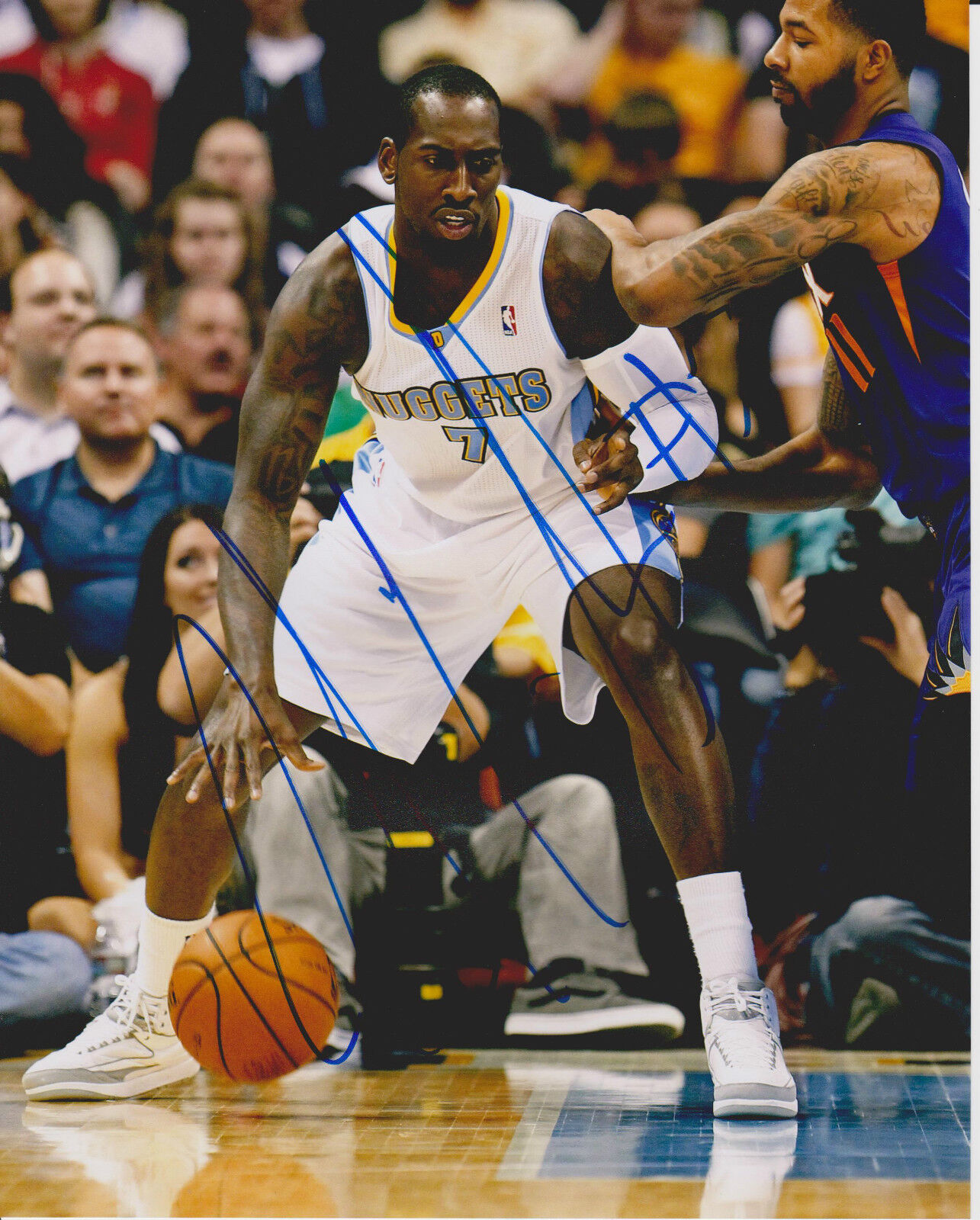 JJ HICKSON signed DENVER NUGGETS 8X10 Photo Poster painting