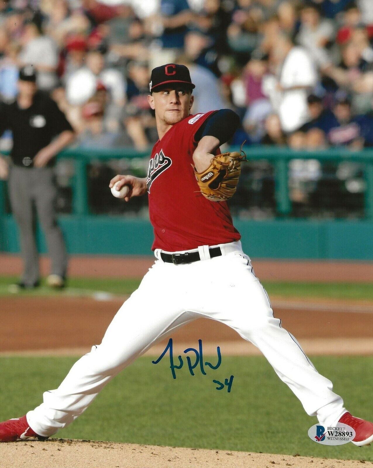 Zach Plesac signed Cleveland Indians 8x10 Photo Poster painting #2 Beckett Witnessed