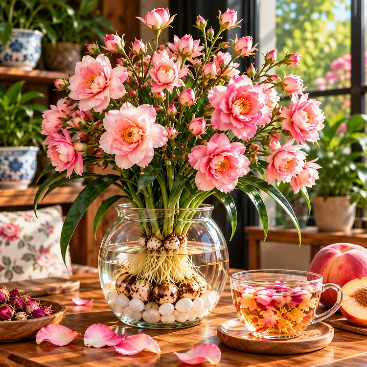 Tea flower garden and tea inspired display