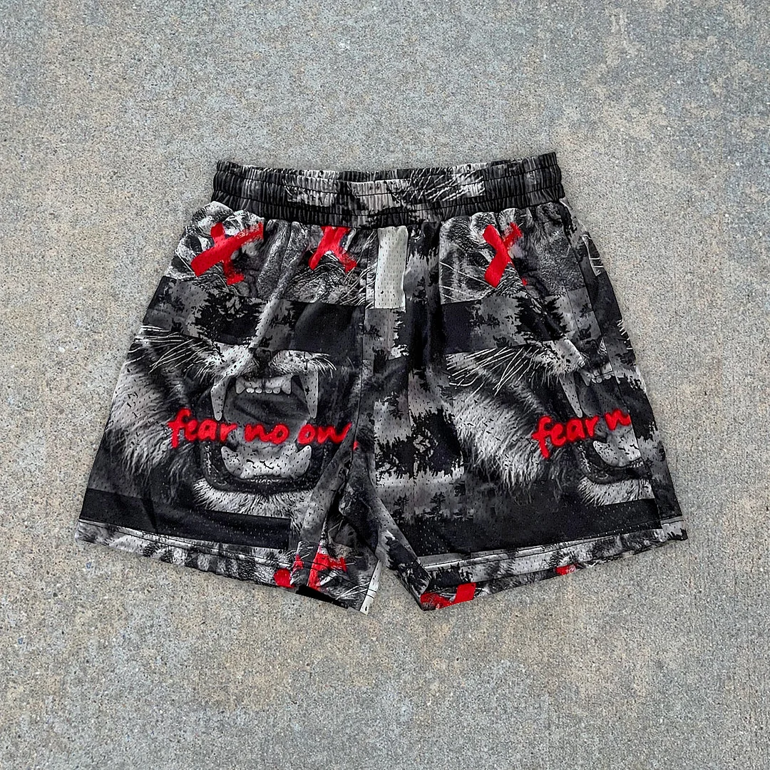 Sleek Casual Retro Street Style Printed Sports Shorts
