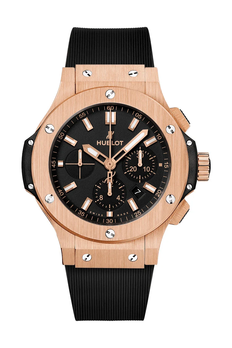 HUBLOT 18K Rose Gold 44mm Chronograph Black Dial