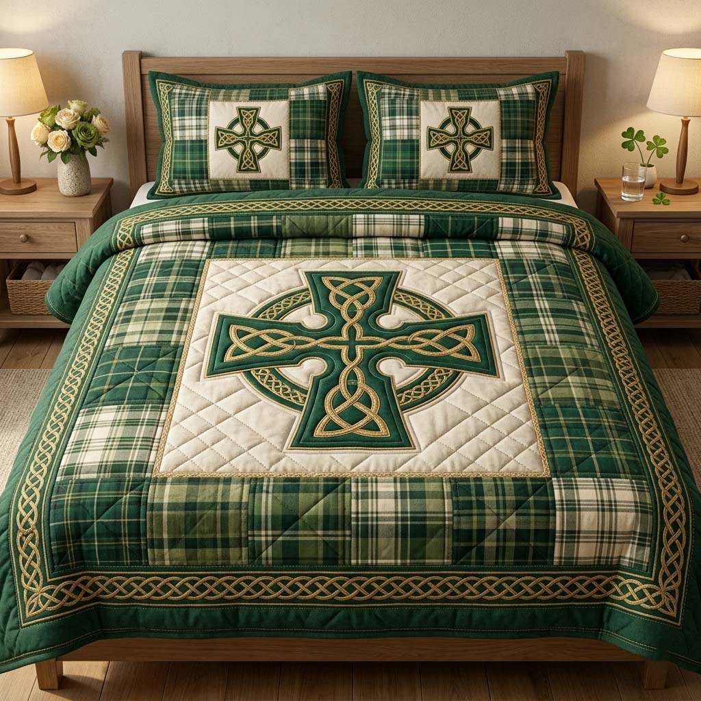 Emerald Luck 3-Piece Quilted Bedding Set GFTOQA2023