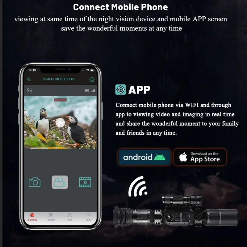 4K Digital Night Vision Scope HD Sony Sensor 4 Cores 3-24X Tactical Sight Hunting Smart Night Vision Weapon Riflescope