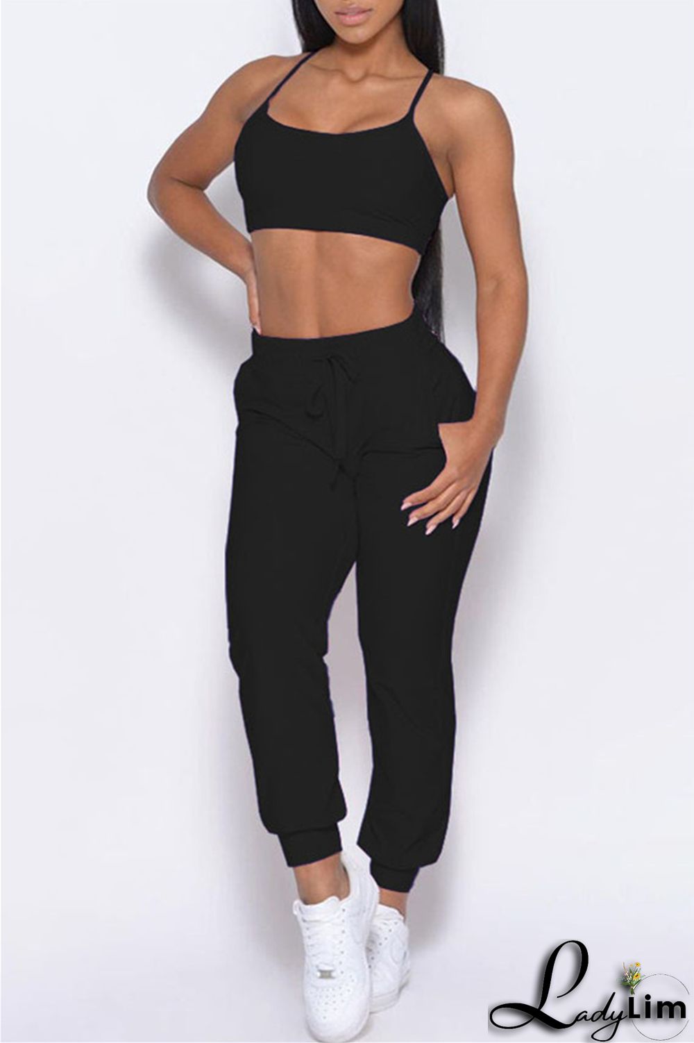 Pink Casual Sportswear Solid Cardigan Vests Pants Long Sleeve Three-piece Set