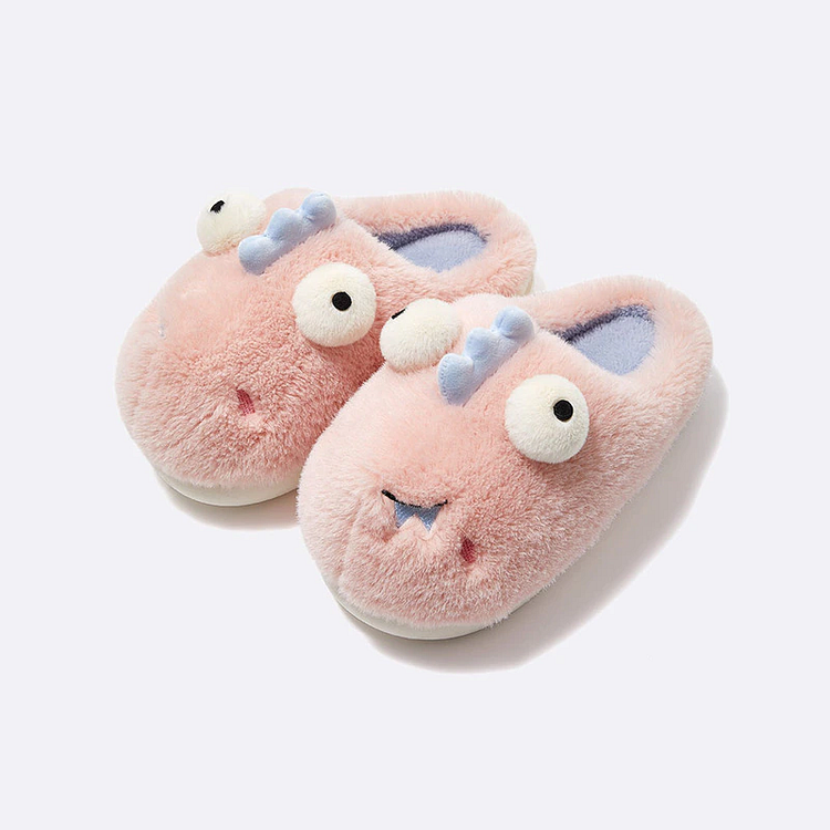 Cartoon Dinosaur Fluffy Fuzzy Slipper - Gotamochi Kawaii Shop, Kawaii Clothes