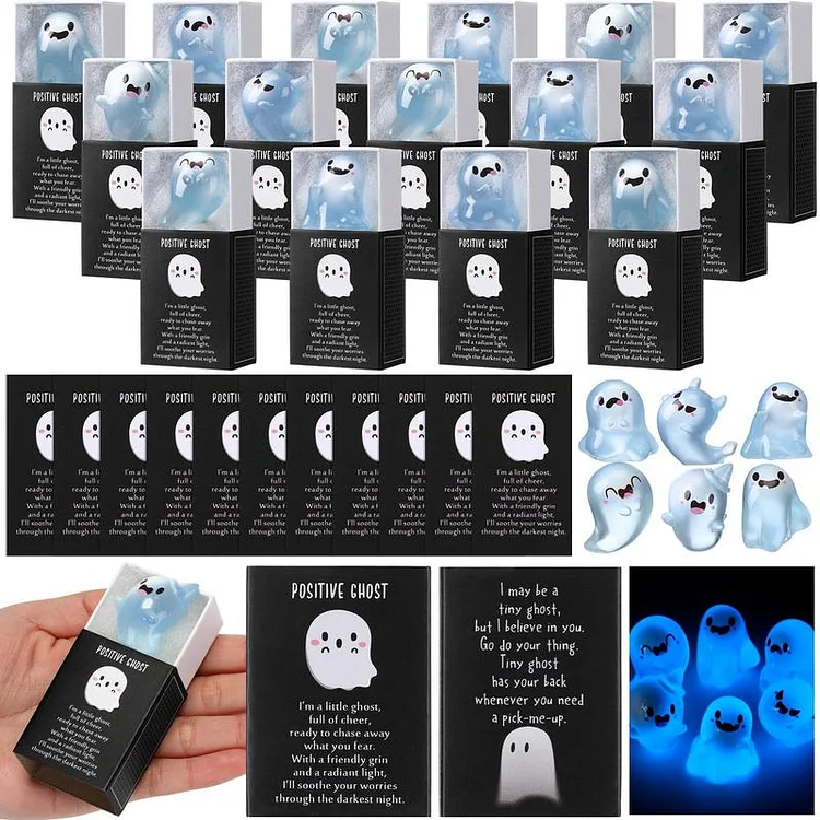 Glow in the Dark Mini Ghost Figures with Box 