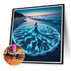 Bord De Mer Fluorescent Fleur Jupe-Perceuse Ronde Peinture Diamant-40*40CM