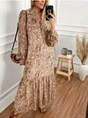 Loose Floral Printed Long Sleeves Maxi Dress