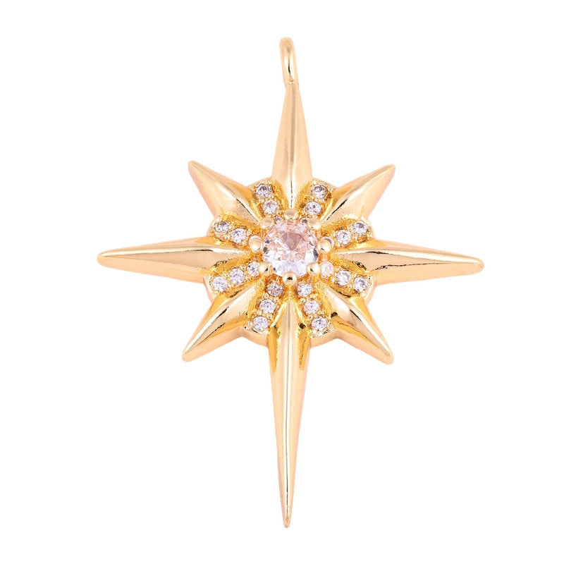 1 Piece Copper Zircon Four Leaf Clover Round Heart Shape Pendant Jewelry Accessories