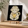DIY Pearl Painting Monkey for Home Wall Decor with Frame(30x30cm)